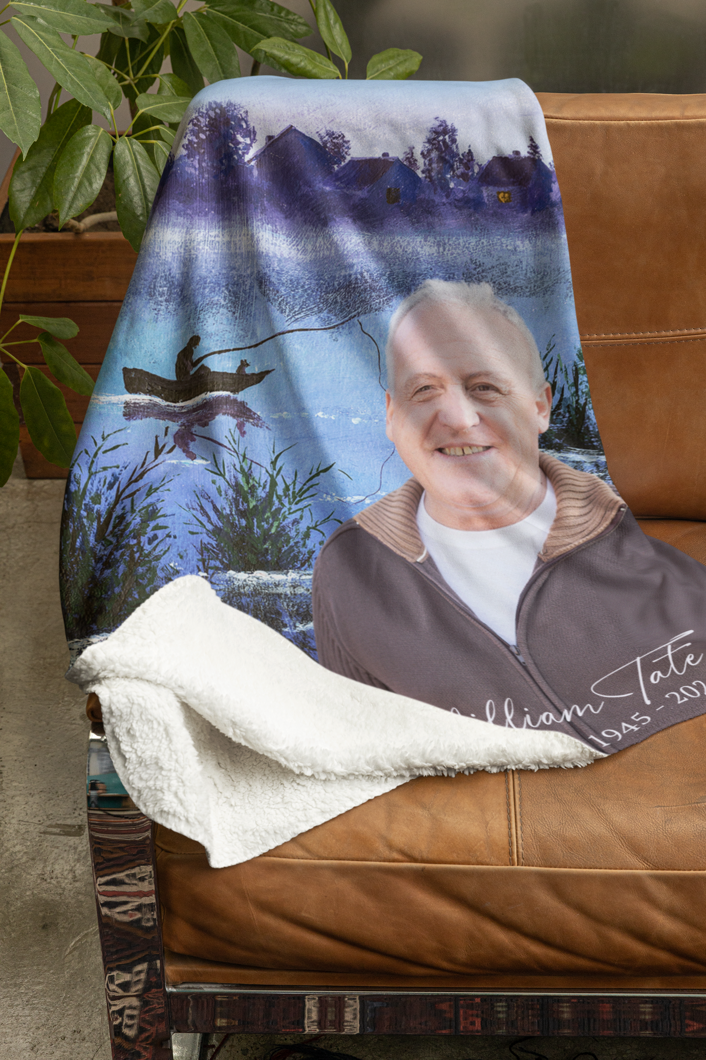 Fishing Memorial Blanket Sherpa Throw