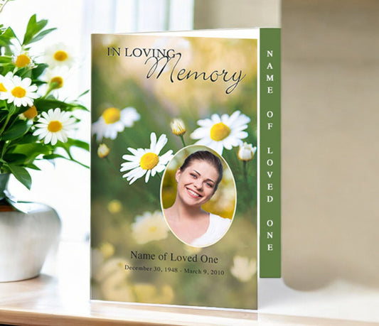 Morning 4-Sided Graduated Funeral Program Template