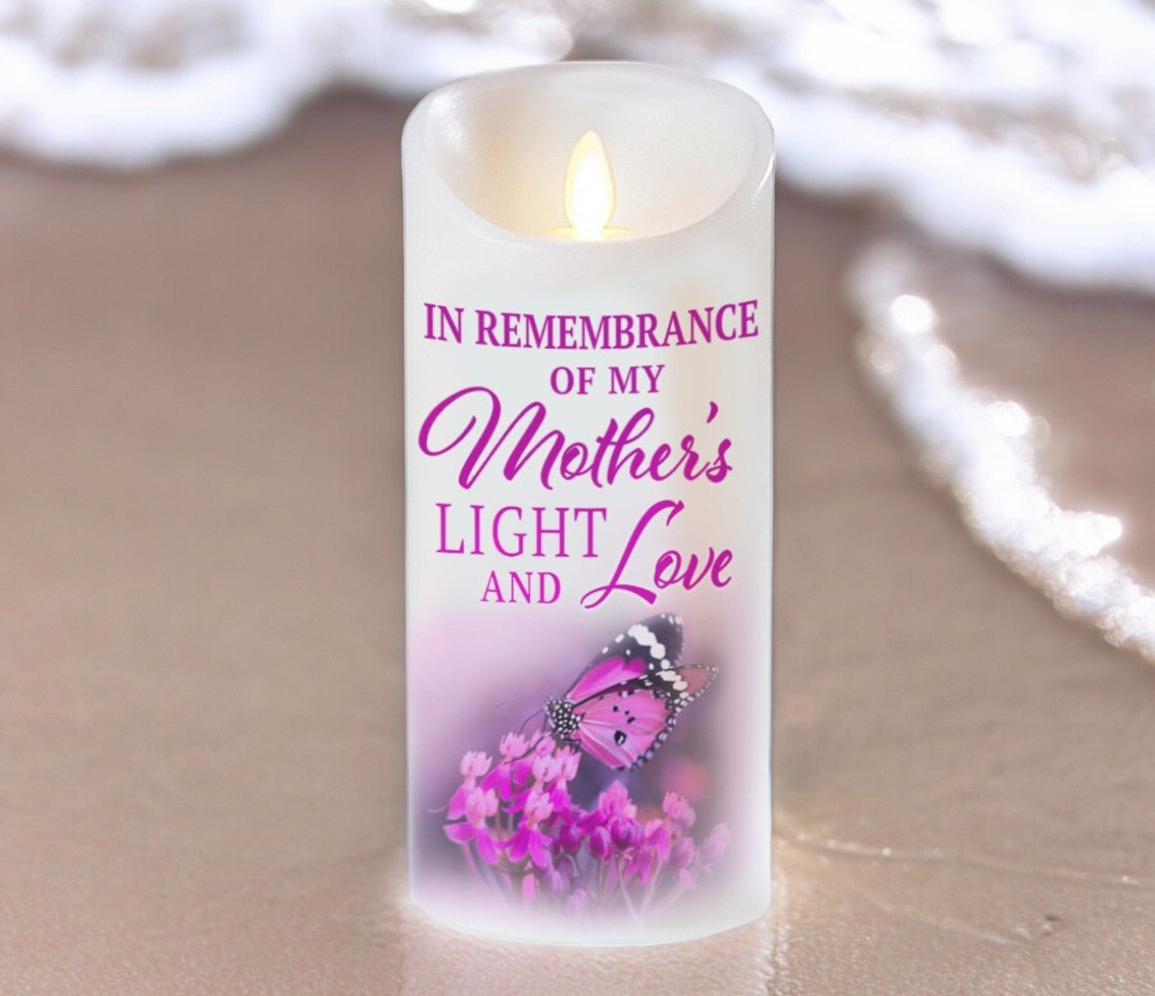 Mother Love LED Dancing Wick Memorial Candle - The Funeral Program Site