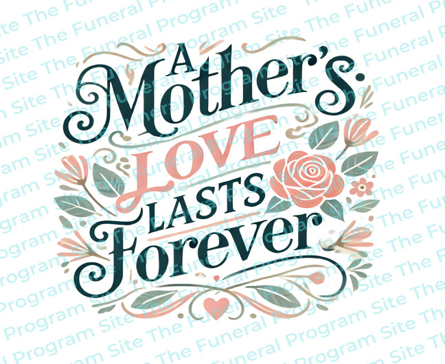 Mother's Love Funeral Quote Word Art