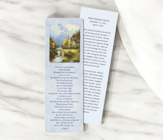 Mountain Chapel Funeral Bookmark Paper (Pack of 24) - The Funeral Program Site