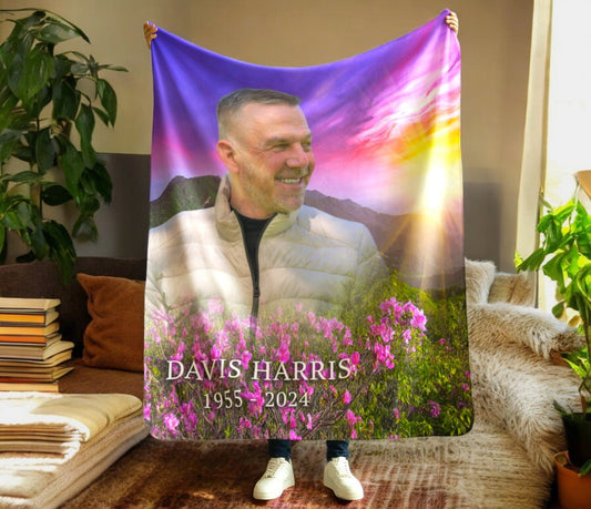 Mountain Memorial Blanket Sherpa Throw - The Funeral Program Site