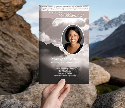 Mountain Funeral Program Template