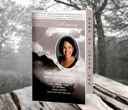 Mountain 4-Sided Graduated Funeral Program Template