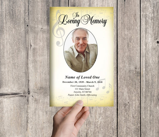 Musical Funeral Program Template