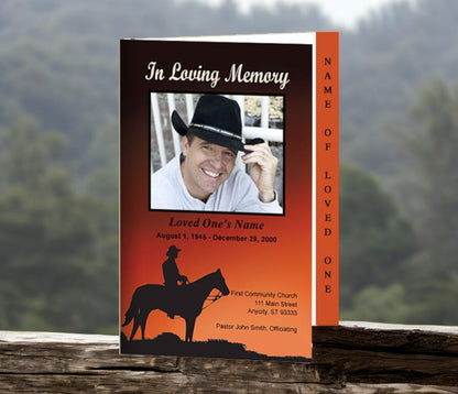 Mustang 4-Sided Graduated Funeral Program Template