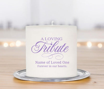 My Tribute Personalized Small Wax Memorial Candle - The Funeral Program Site