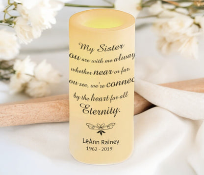 My Sister Personalized Flameless LED Memorial Candle