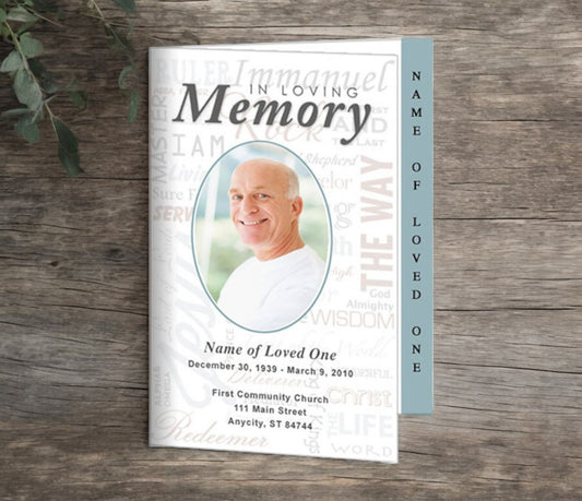 Names 4-Sided Graduated Funeral Program Template