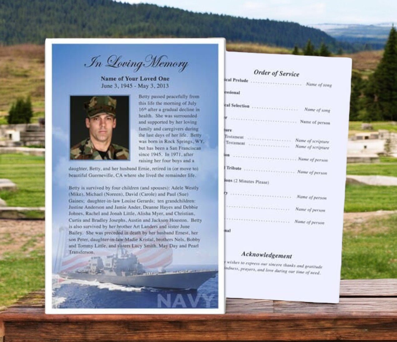 Navy Funeral Flyer Template - The Funeral Program Site