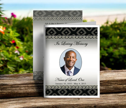 Nigeria Small Memorial Card Template - The Funeral Program Site