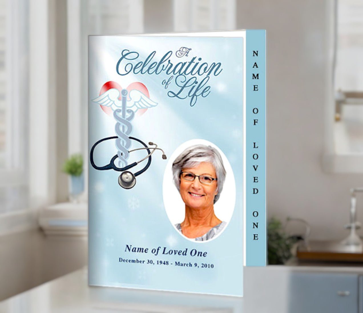 Nurse 4 - Sided Graduated Funeral Program Template - The Funeral Program Site