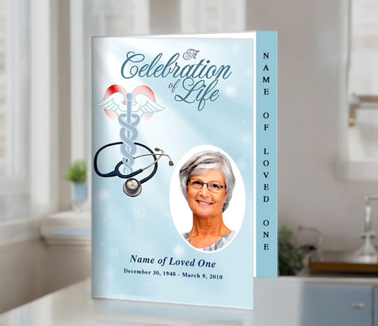 Nurse 4-Sided Graduated Funeral Program Template