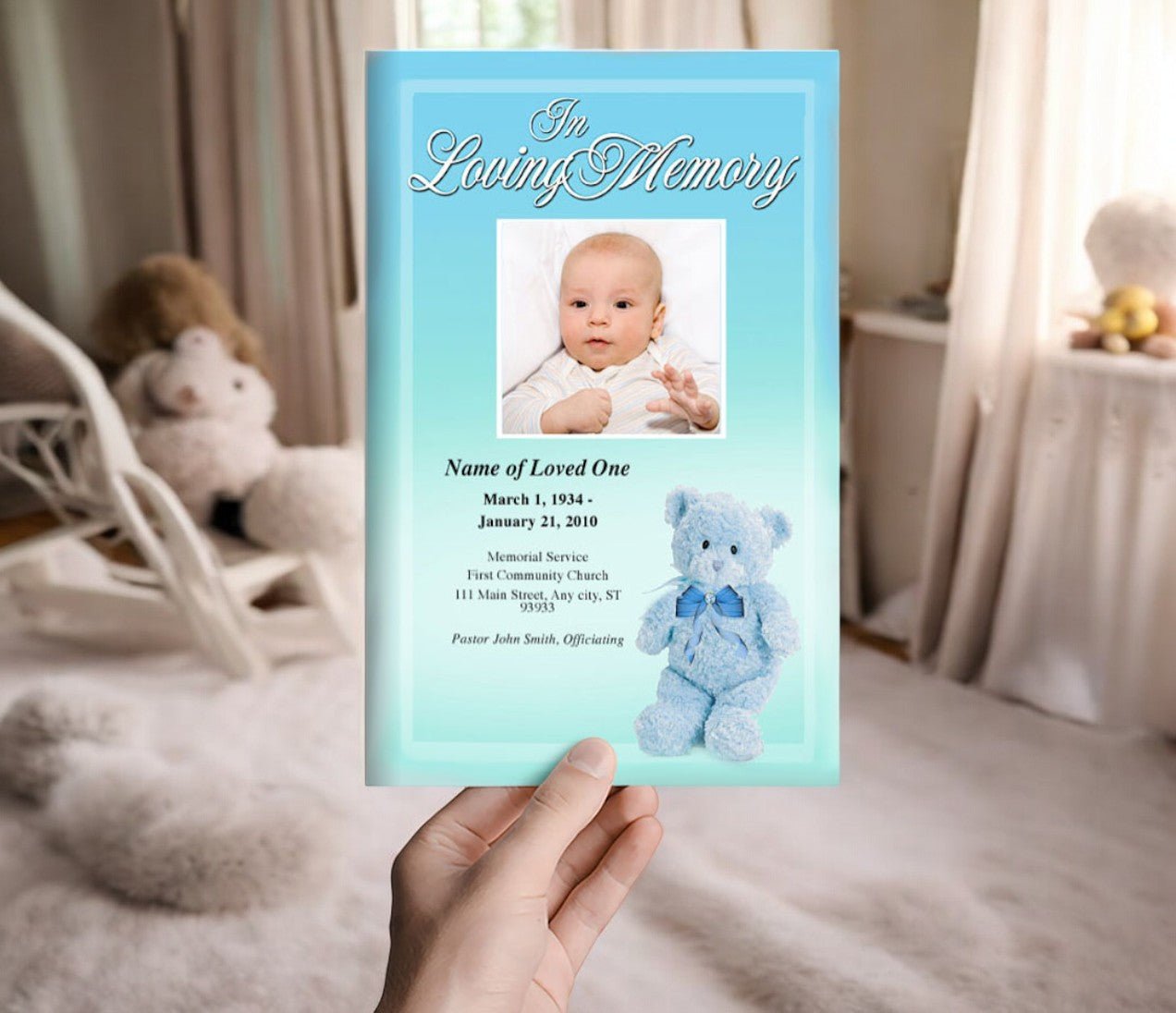 Nursery Funeral Program Template - The Funeral Program Site