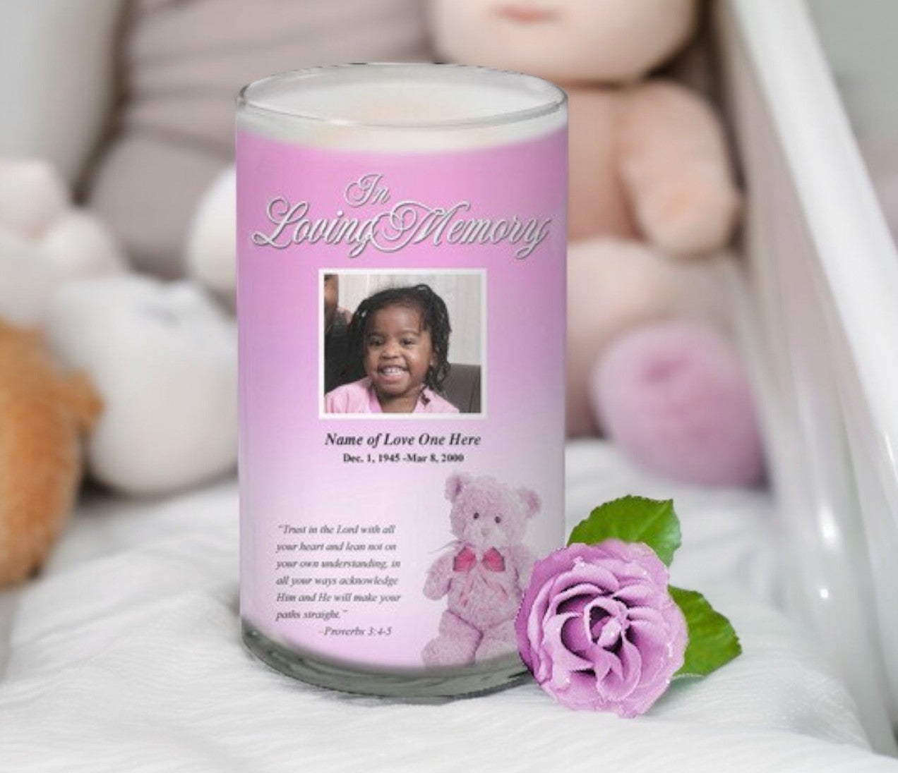 Nursery Personalized Glass Memorial Candle