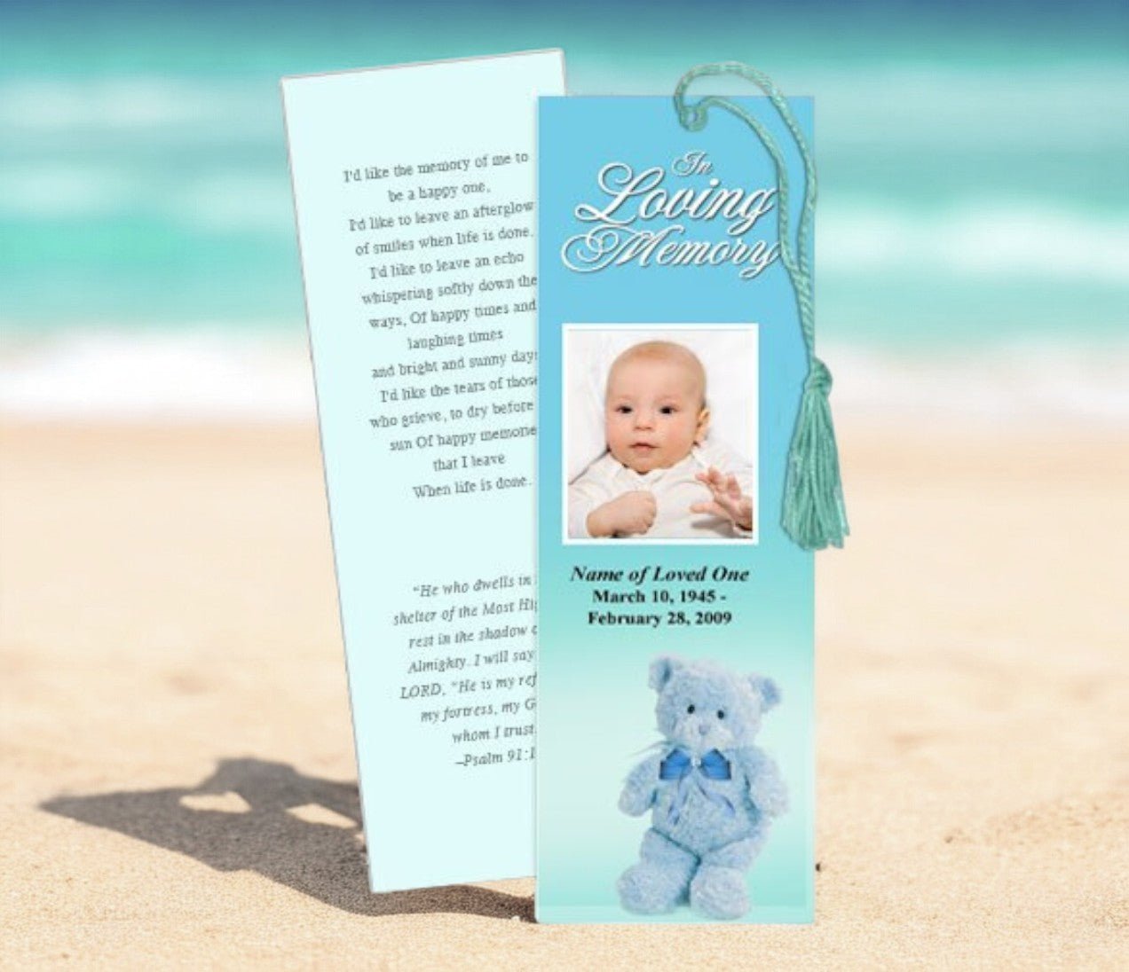 NurseryBoy Memorial Bookmark Template - The Funeral Program Site