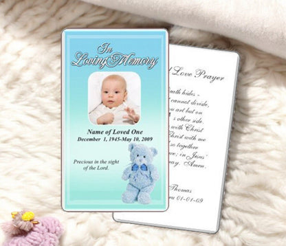 NurseryBoy Prayer Card Template - The Funeral Program Site