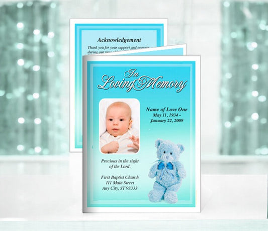 Nursery Boy Small Memorial Card Template