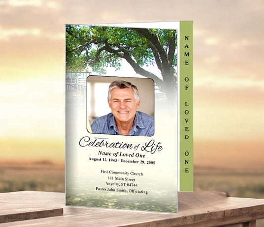 Oakridge 4-Sided Graduated Funeral Program Template