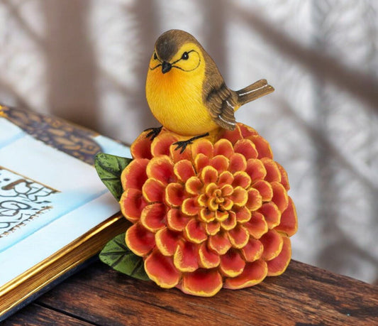 October Marigold and Bird Sympathy Figurine and Card - The Funeral Program Site