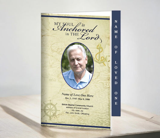 Old World 4-Sided Graduated Funeral Program Template