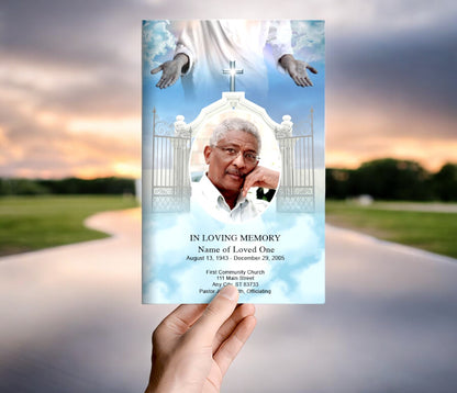 Open Arms Funeral Program Template