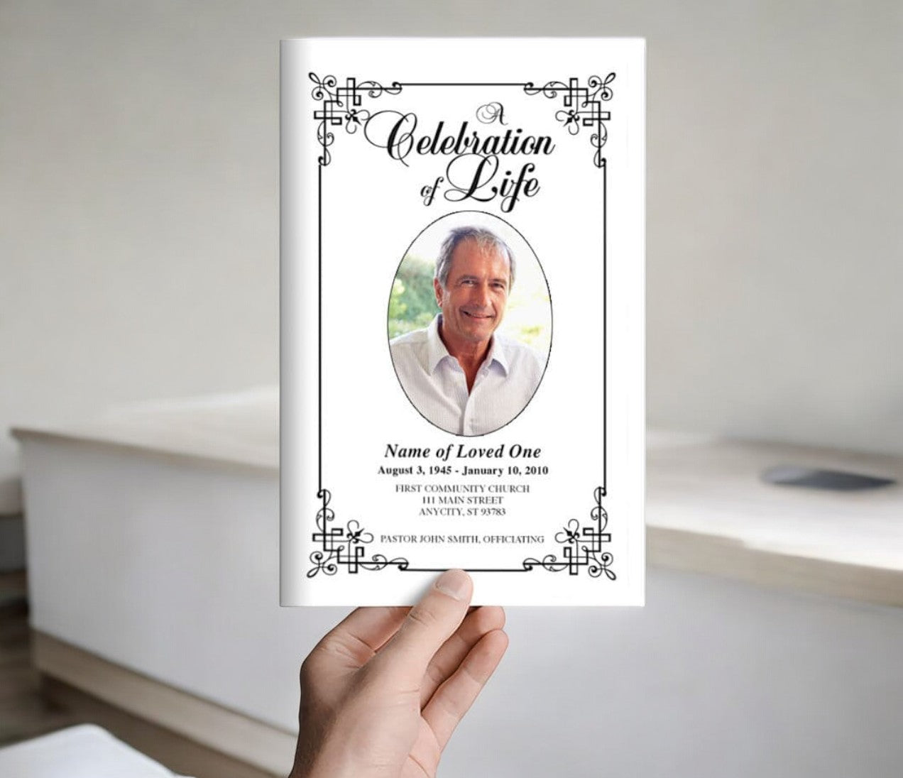 Ornate Funeral Program Template