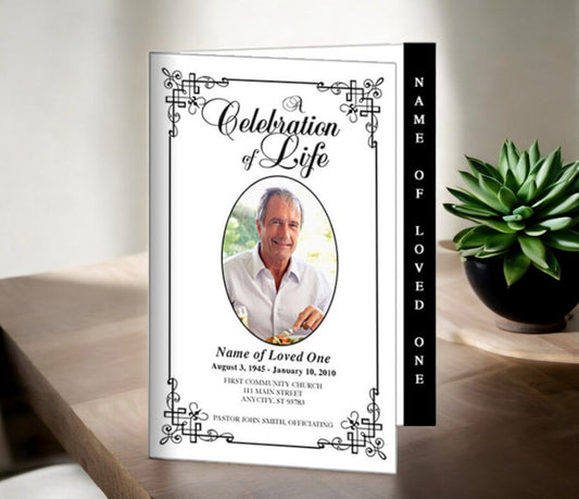 Ornate 4-Sided Graduated Funeral Program Template