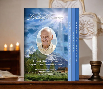 Outdoor 8 - Sided Funeral Graduated Program Template - The Funeral Program Site