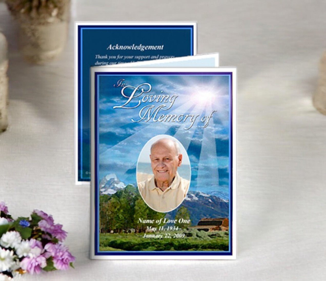 Outdoor Small Memorial Card Template - The Funeral Program Site