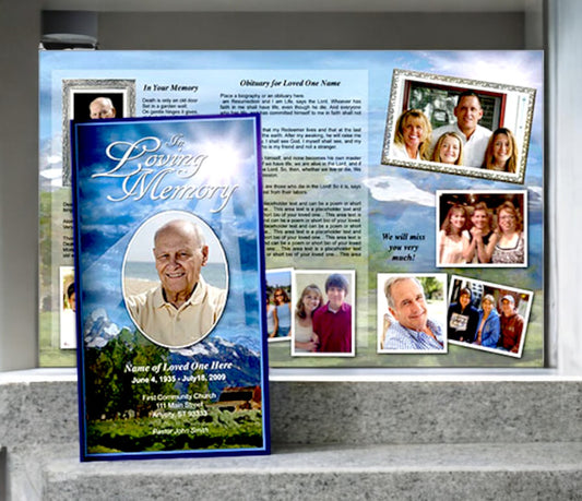 Outdoor TriFold Funeral Brochure Template