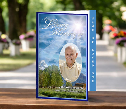 Outdoor 4-Sided Graduated Funeral Program Template