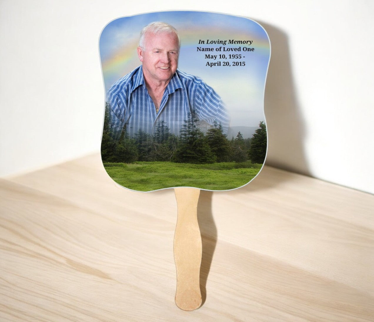 Promise Cardstock Memorial Fan With Wooden Handle (Pack of 10)