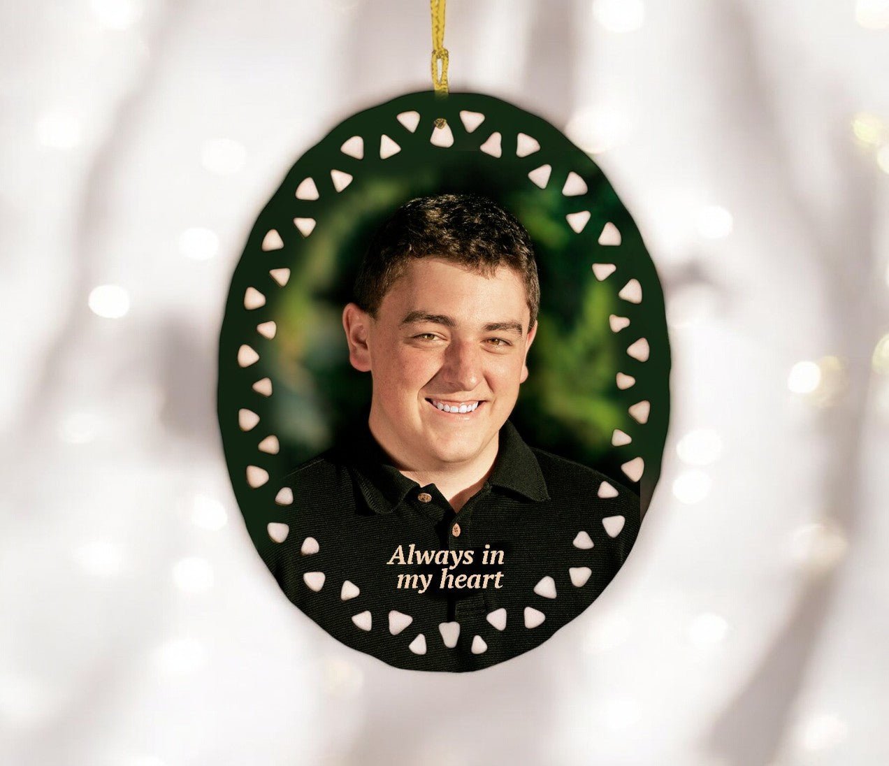 Oval In Memory Christmas Ornament - The Funeral Program Site