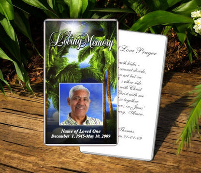 Paradise Prayer Card Template - The Funeral Program Site