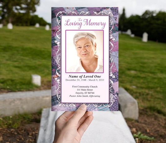 Patchwork Funeral Program Template