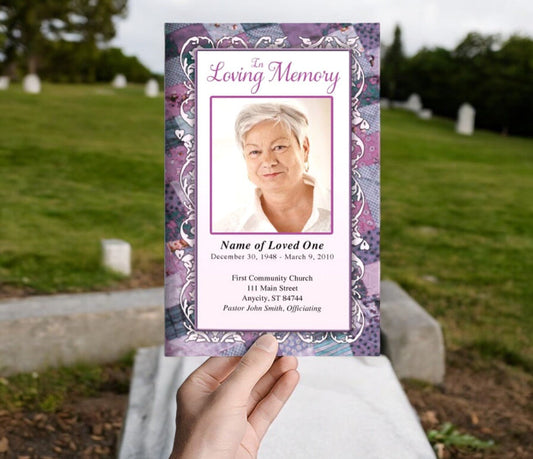 Patchwork Funeral Program Template - The Funeral Program Site