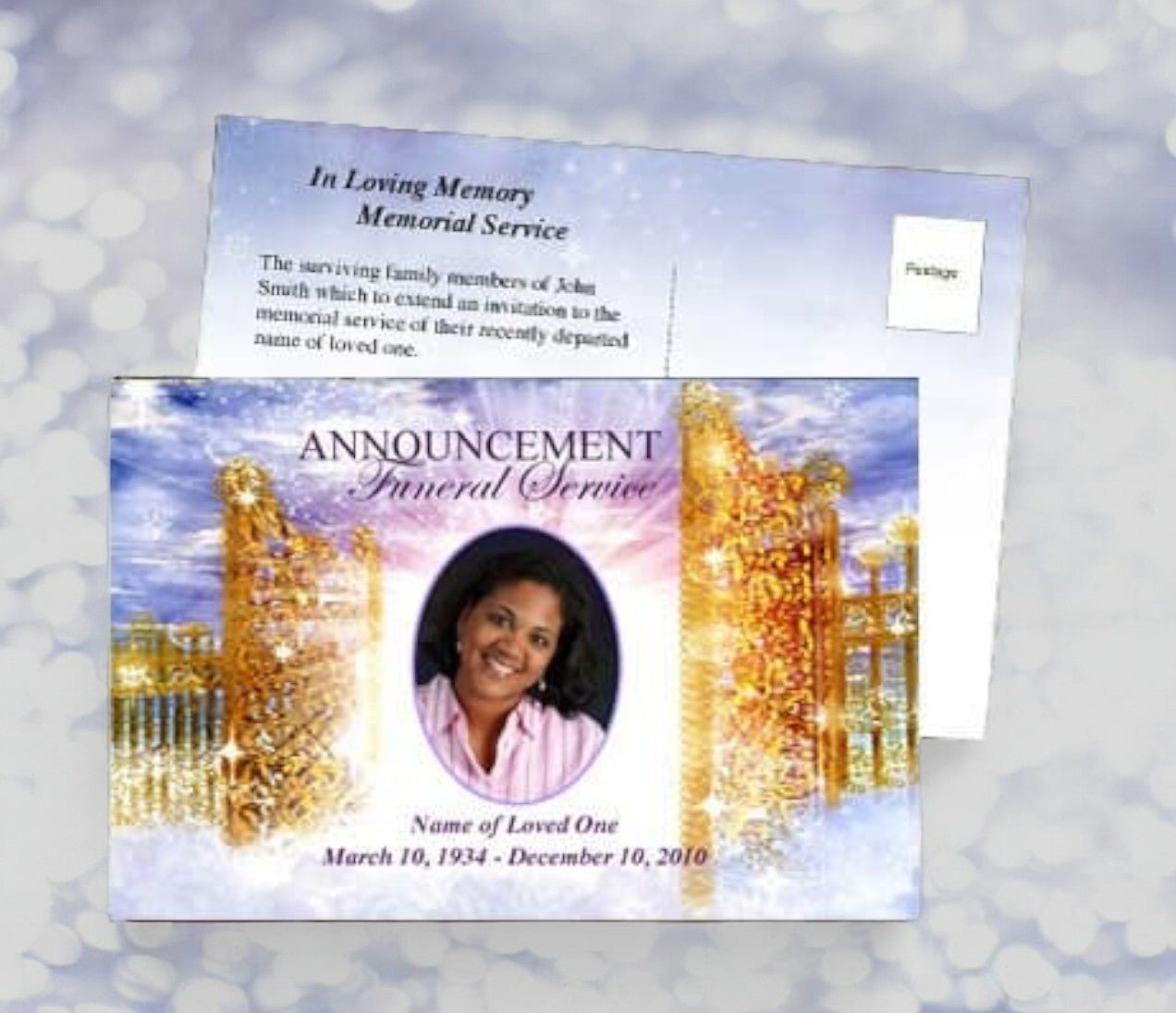 Pathway Funeral Announcement Postcard Template - The Funeral Program Site