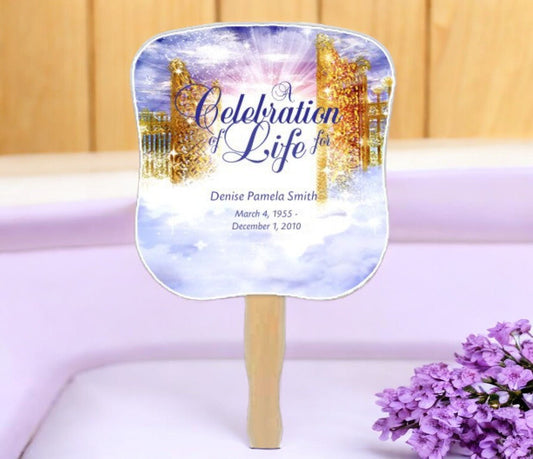 Pathway Personalized Hour Glass Memorial Fan (Pack of 10) - The Funeral Program Site