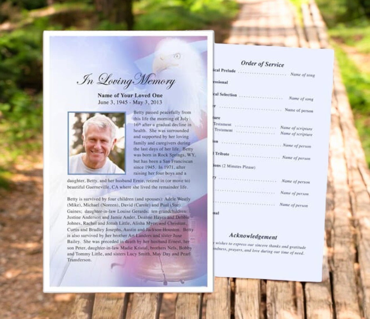 Patriot Funeral Flyer Template - The Funeral Program Site