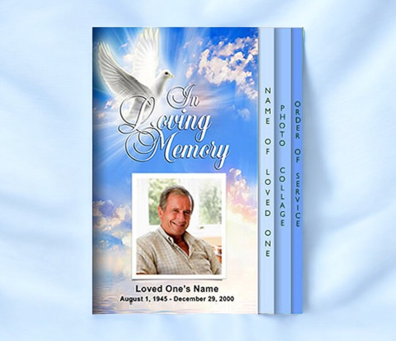 Peace 8 - Sided Funeral Graduated Program Template - The Funeral Program Site