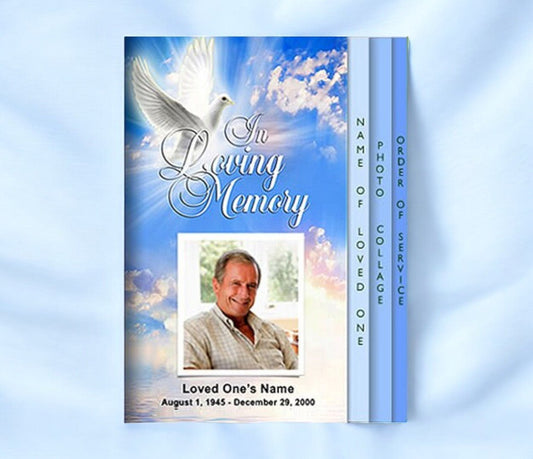 Peace 8 - Sided Funeral Graduated Program Template - The Funeral Program Site