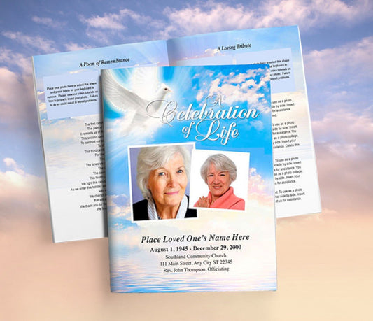 Peace Funeral Booklet Template - The Funeral Program Site