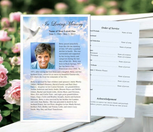 Peace Funeral Flyer Template - The Funeral Program Site