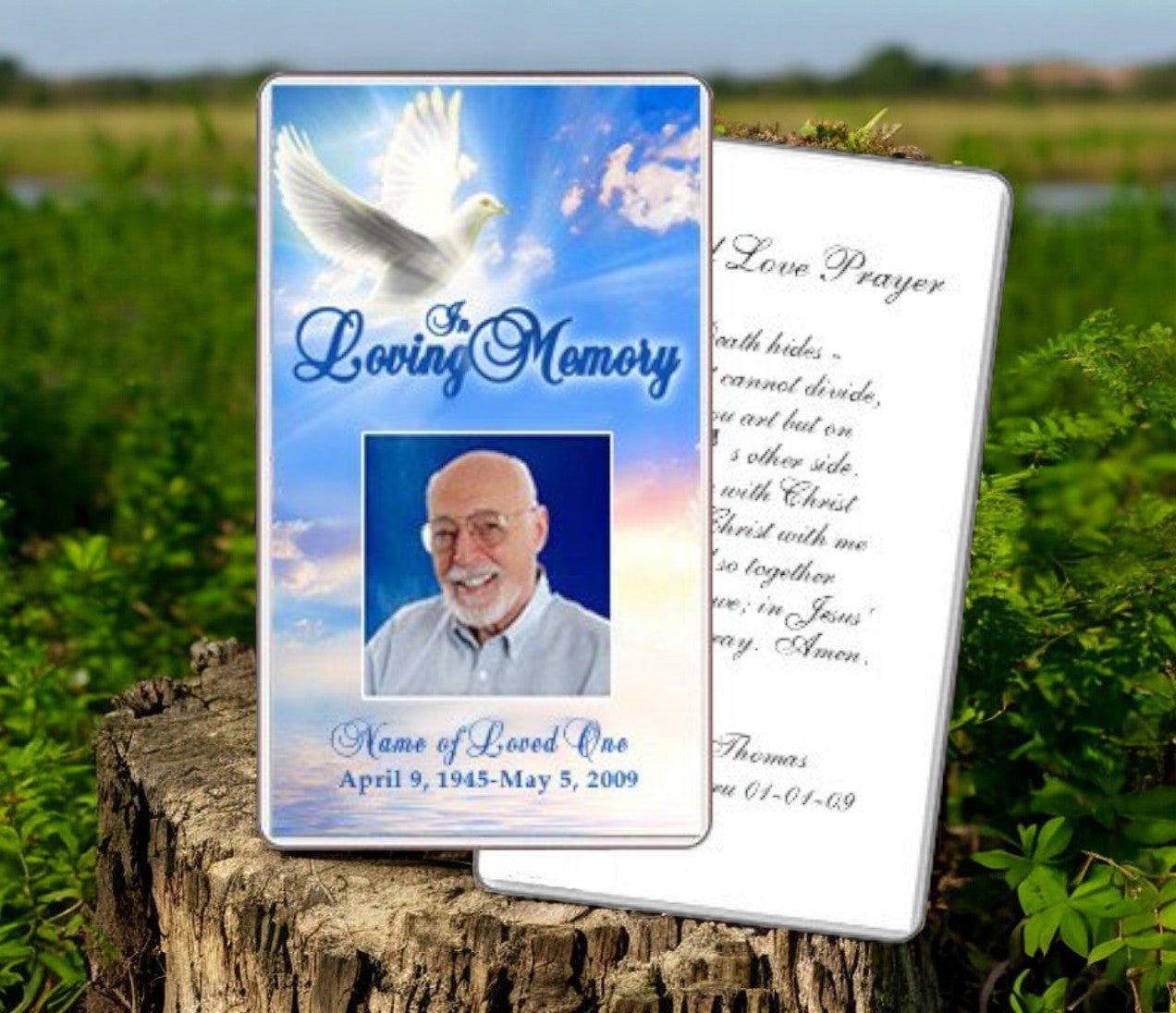 Peace Prayer Card Template - The Funeral Program Site