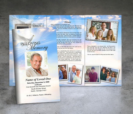 Peace Trifold Funeral Brochure Template - The Funeral Program Site