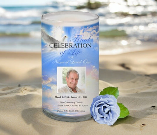 Peace Personalized Glass Memorial Candle
