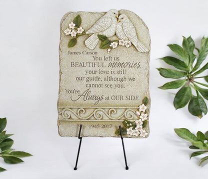 Personalized Peaceful LoveBirds Memorial Garden Plaque