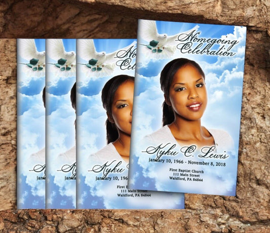 Peaceful Skies Bifold Funeral Program Design & Print (Pack of 50) - The Funeral Program Site