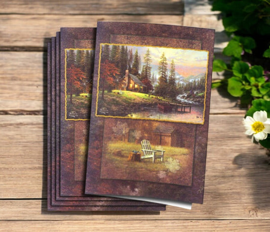 Thomas Kinkade Peaceful Retreat Funeral Paper (Pack of 25)